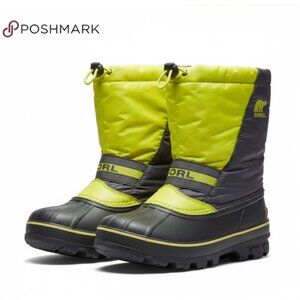 SOREL Waterproof Winter Snow Boots Neon Yellow Black